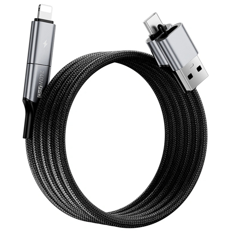 Купить Дата кабель WIWU C077 Cyberlink Type-C to Lightning 27W (1m) (Silver) на vchehle.ua