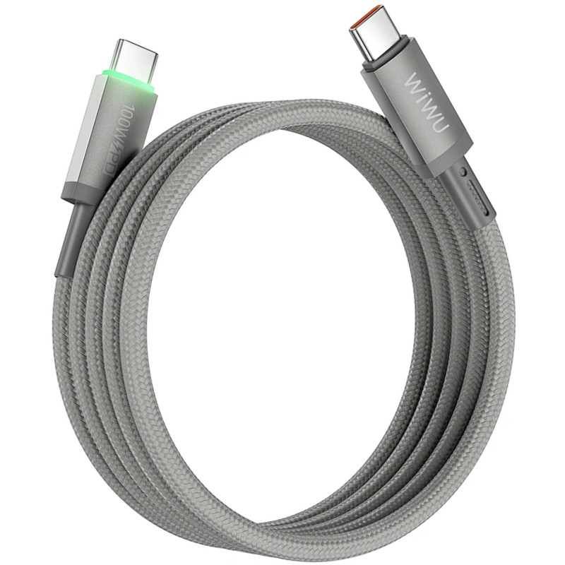 Фото Дата кабель WIWU C084 Maglink Type-C to Type-C 100W (1m) (Grey) в магазине vchehle.ua
