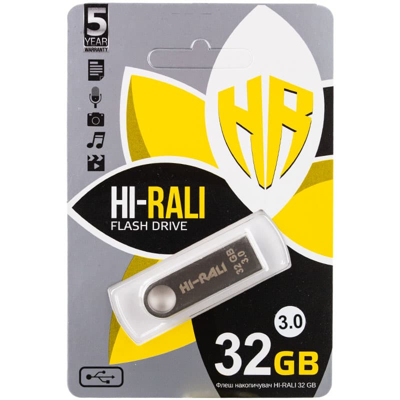 Флеш накопичувач Hi-Rali Shuttle USB 3.0 Серебряная серия — 32GB (Срібний)