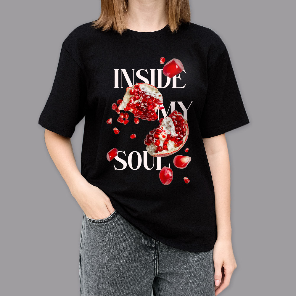 Фото Футболка черная Insade my soul в магазине vchehle.ua