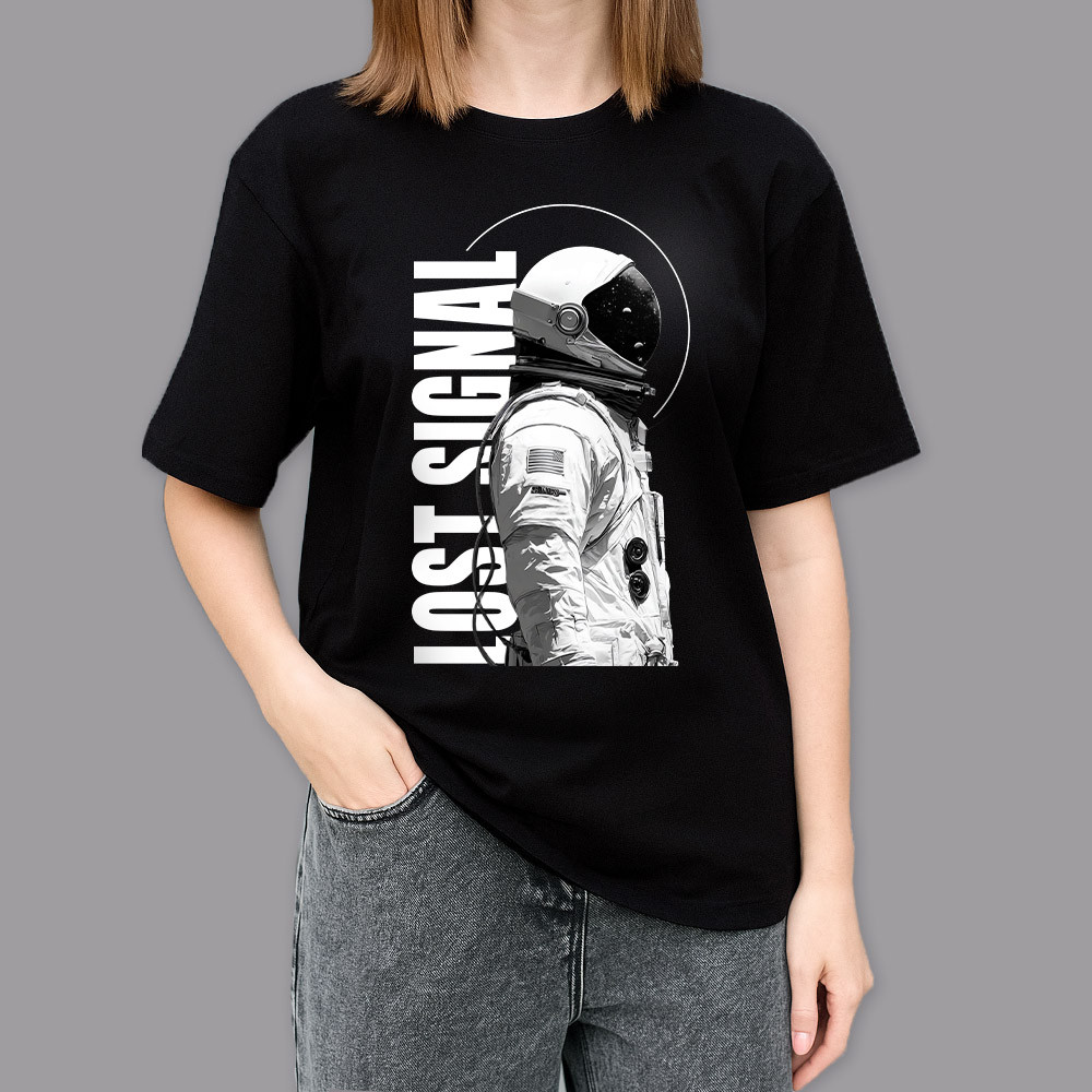Фото Футболка чорна Space astronaut в маназині vchehle.ua