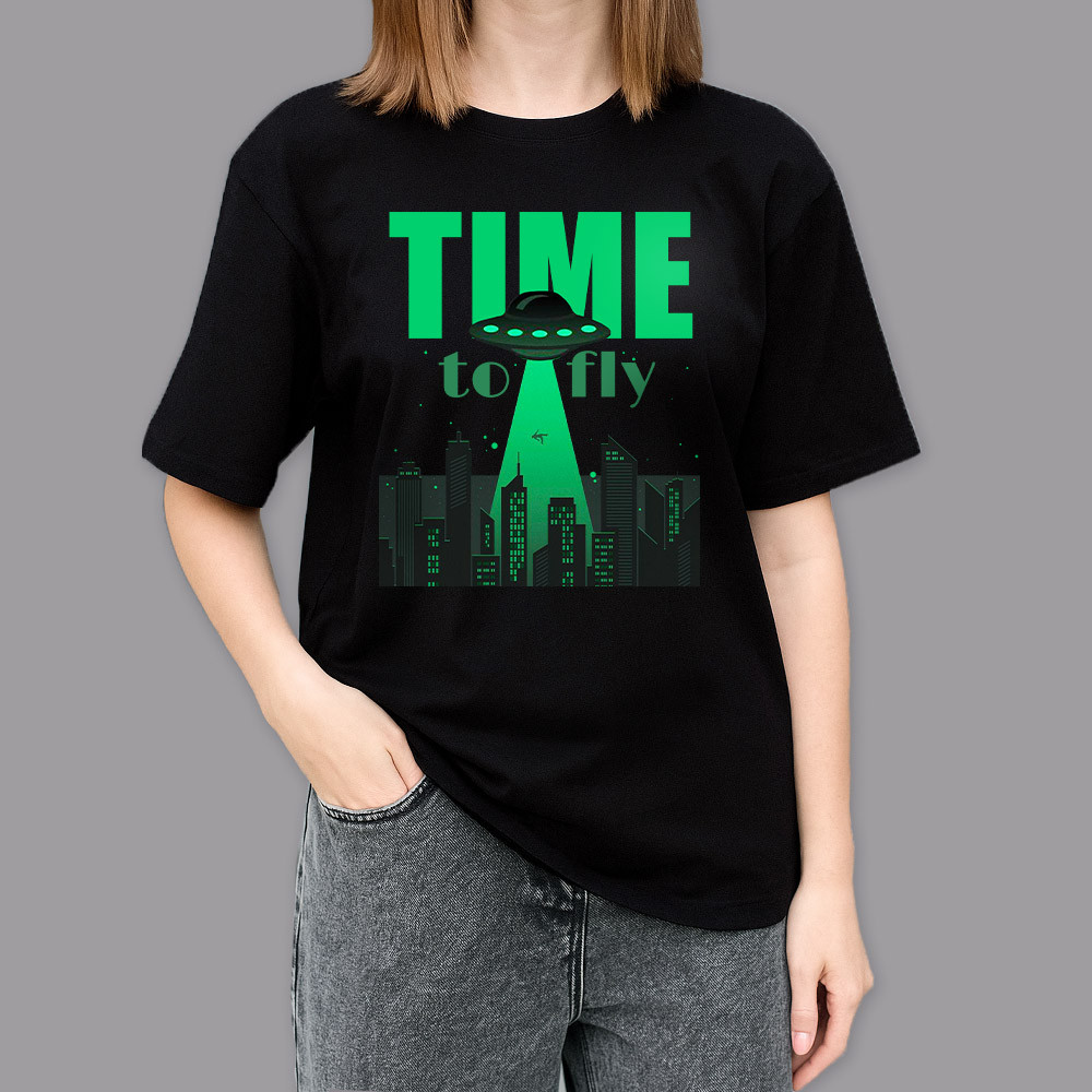 Фото Футболка черная Green ufo в магазине vchehle.ua