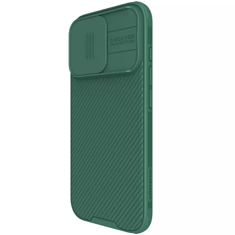 Фото Карбоновая накладка Nillkin CamShield Pro для Apple iPhone 16 Pro Max (6.9") (Deep Green) на vchehle.ua