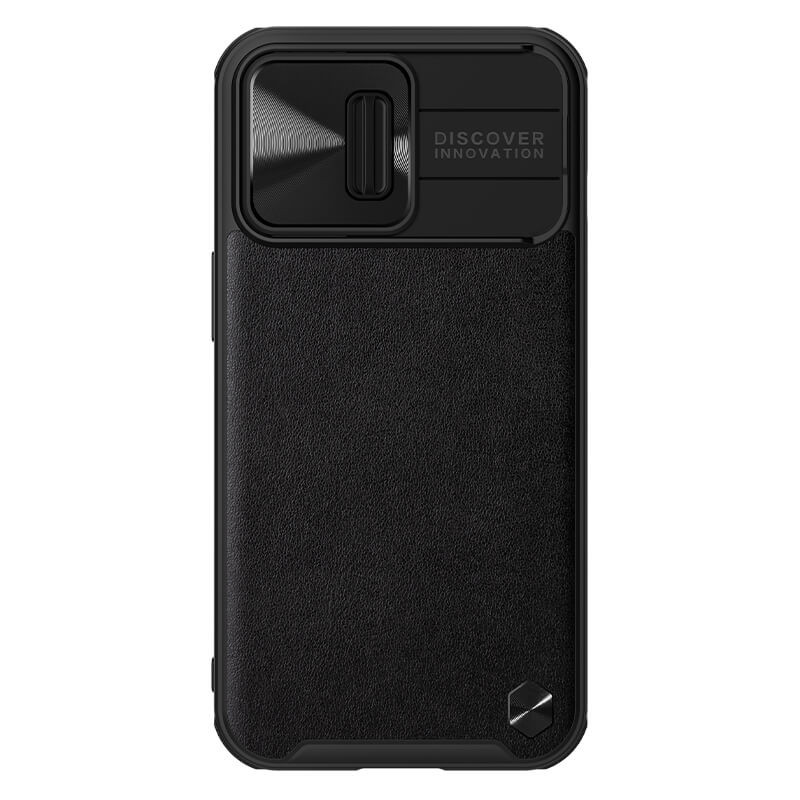 Фото Шкіряна накладка Nillkin Camshield Leather (шторка на камеру) на Apple iPhone 13 Pro Max (6.7") (Чорний / Black) в маназині vchehle.ua