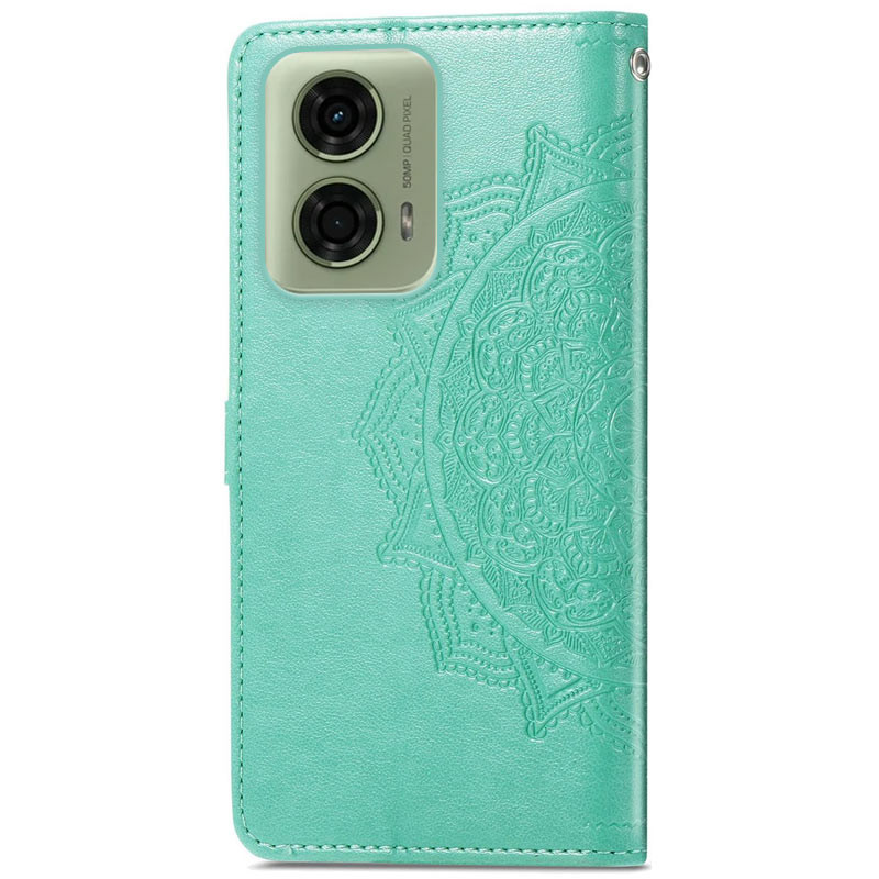Купити Шкіряний чохол-книжка Art Case з візитницею на Motorola Moto G24 / G04 / E14 (Бірюзовий) на vchehle.ua