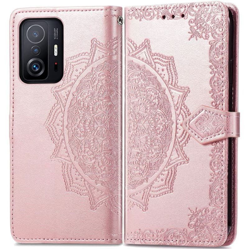 Фото Шкіряний чохол-книжка Art Case з візитницею на Xiaomi 11T / 11T Pro (Рожевий) на vchehle.ua
