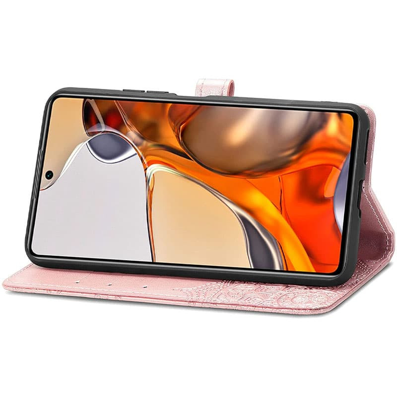 Фото Шкіряний чохол-книжка Art Case з візитницею на Xiaomi 11T / 11T Pro (Рожевий) в маназині vchehle.ua