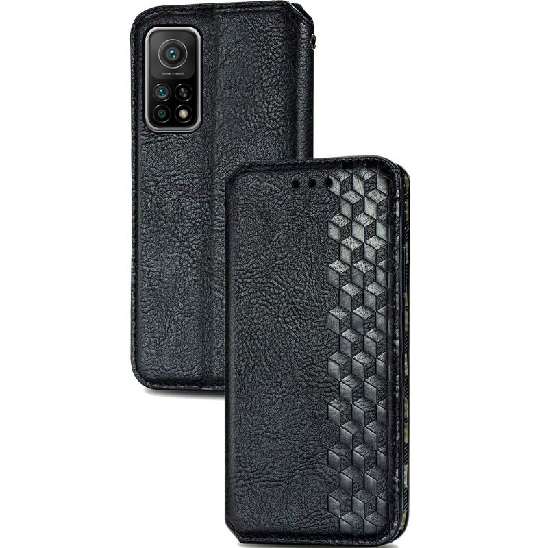 Фото Кожаный чехол-книжка GETMAN Cubic (PU) для Xiaomi Mi 10T / Mi 10T Pro (Черный) на vchehle.ua