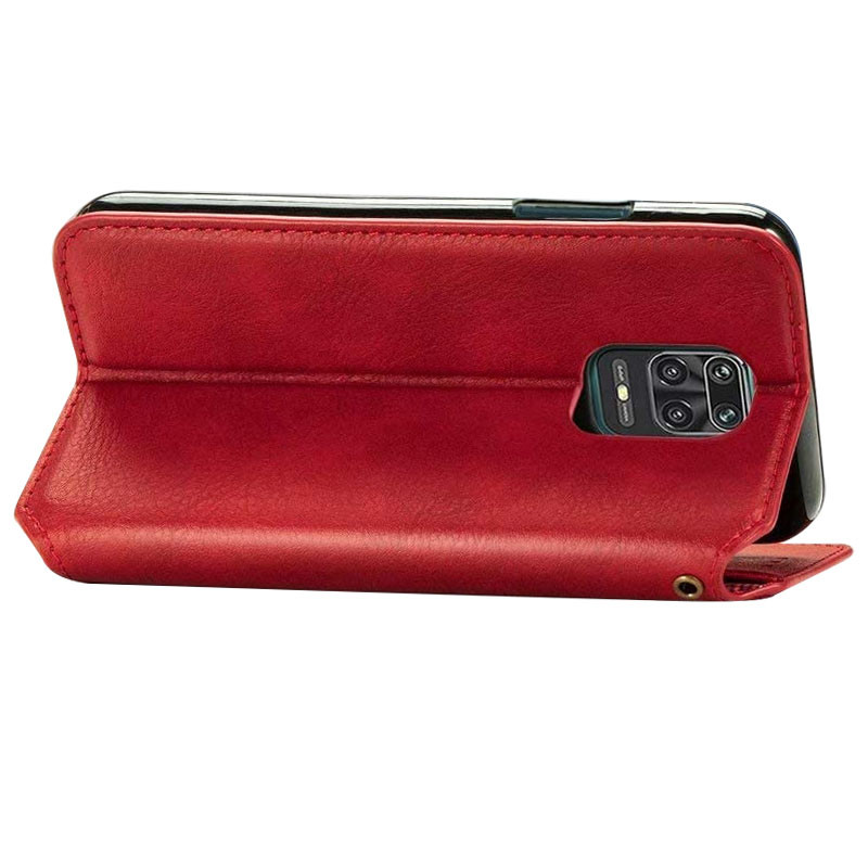 Фото Кожаный чехол-книжка GETMAN Cubic (PU) для Xiaomi Redmi Note 9s / Note 9 Pro / Note 9 Pro Max (Красный) на vchehle.ua