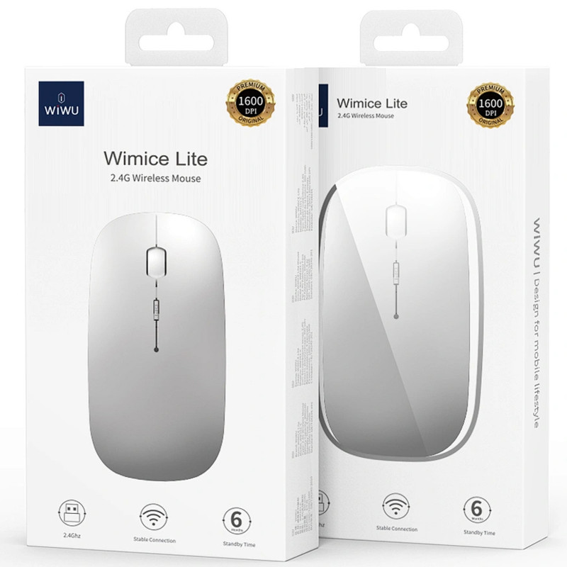 Заказать Мышь беспроводная WIWU WM101-C Wimice Lite 2.4G (Silver) на vchehle.ua