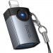 Переходник Hoco UA46 Lightning Male to USB Female USB2.0 (Metal gray)