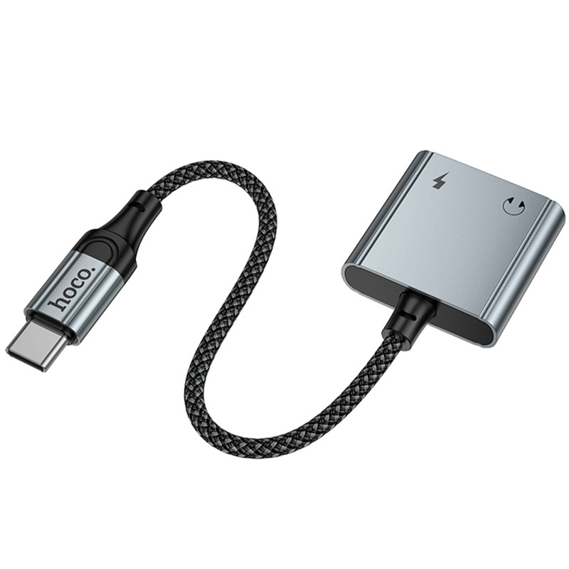 Переходник Hoco UPA34 Type-C to Type-C + 3.5mm (Metal gray) в магазине vchehle.ua