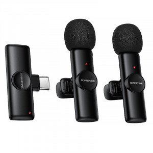 Петличний бездротовий мікрофон Borofone BFK16A Winer dual-mic Type-C