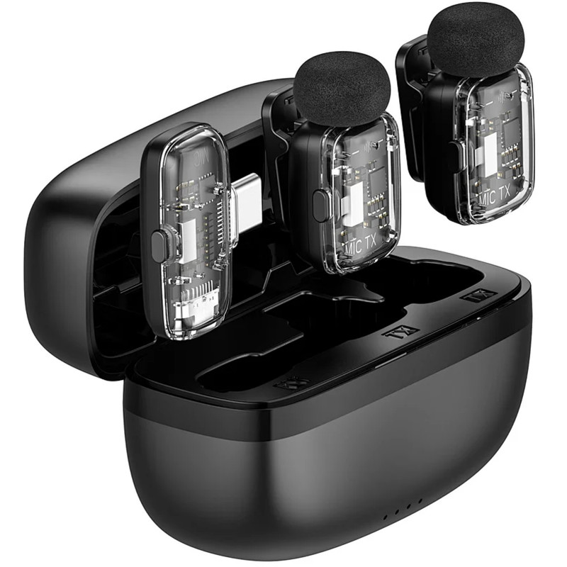 Петличный беспроводной микрофон WIWU WM008 Dual-mic ANC Type-C