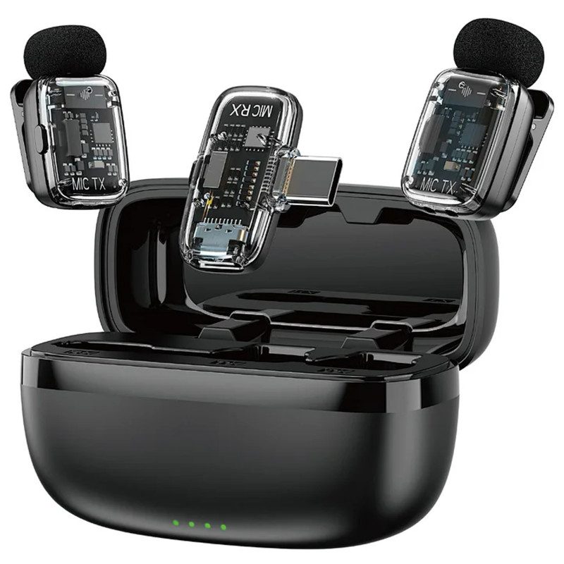 Заказать Петличный беспроводной микрофон WIWU WM008 Dual-mic ANC Type-C (Black) на vchehle.ua