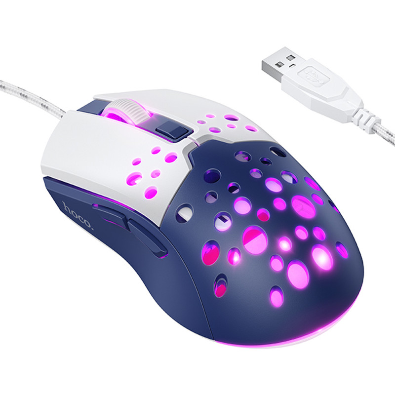 Миша провідна Hoco GM51 Sky Luminous (White / Blue)