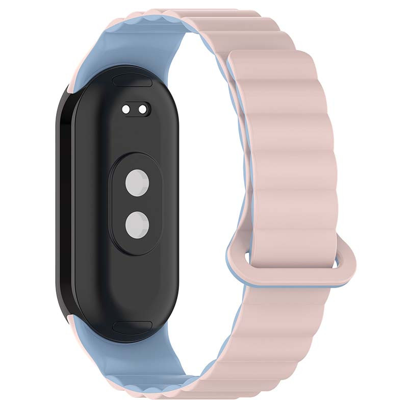 Фото Ремешок Dual-color Magnetic для Xiaomi Mi Band 9/8/10 (Light Pink / Lilac Blue) на vchehle.ua