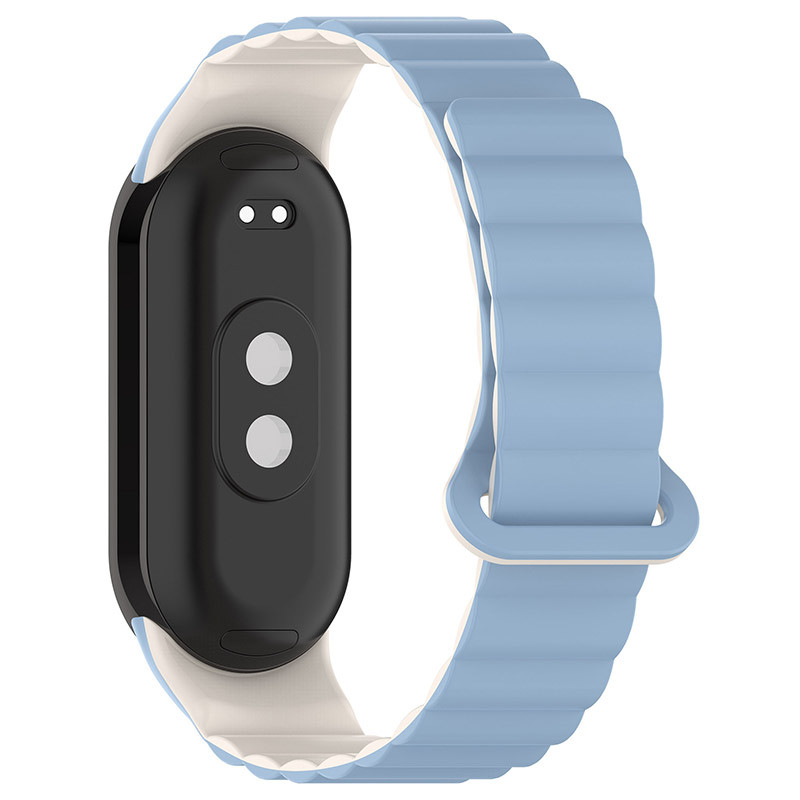 Фото Ремешок Dual-color Magnetic для Xiaomi Mi Band 9/8/10 (Lilac Blue / White) на vchehle.ua