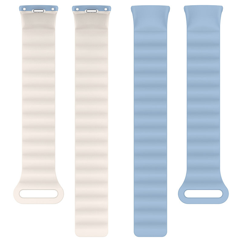 Ремешок Dual-color Magnetic для Xiaomi Mi Band 9/8/10 (Lilac Blue / White) в магазине vchehle.ua