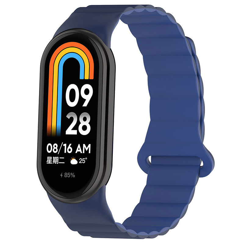 Ремешок Dual-color Magnetic для Xiaomi Mi Band 9/8/10 (Navy Blue / Blue)