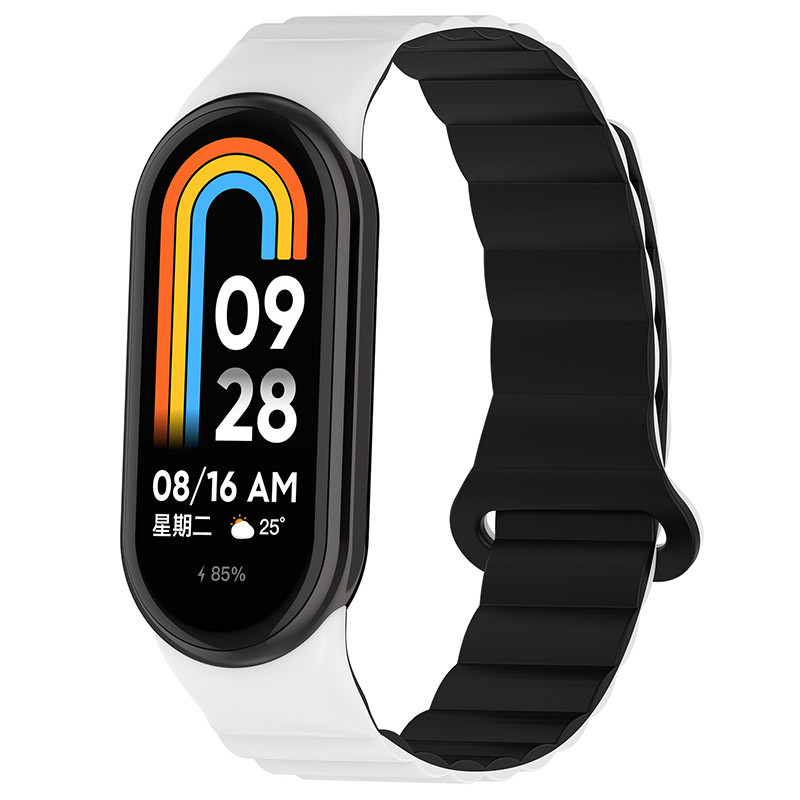 Ремешок Dual-color Magnetic для Xiaomi Mi Band 9/8/10 (White / Black)