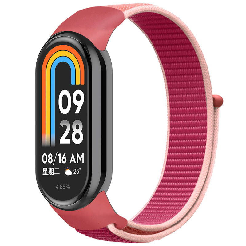 Ремешок Nylon New для Xiaomi Mi Band 8/9/10 (Pomegranate Red / Pink)