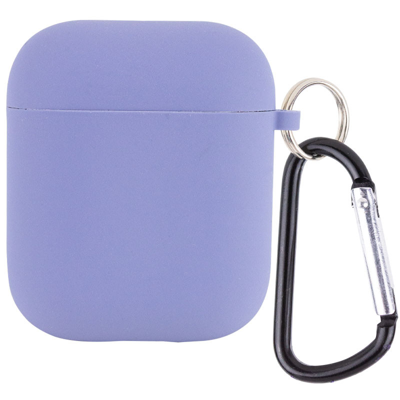 Силіконовий футляр з мікрофіброю для навушників Airpods 1/2 (Сірий / Lavender Gray)