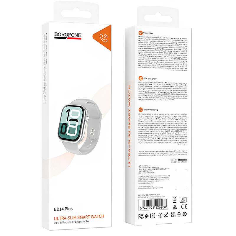 Смарт-часы Borofone BD14 Plus Smart sports watch (call version) (Silver) в магазине vchehle.ua