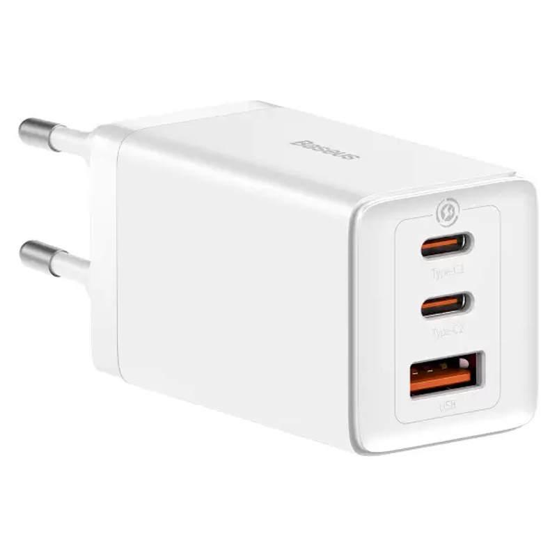 Купити МЗП Baseus GaN5 Pro 65W 2Type-C+USB 100W EU (CCGP12020) (White) на vchehle.ua