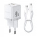 МЗП Baseus Palm Fast Charger PD20W+QC3.0 (1USB-A/1C) + кабель Type-C to Type-C (P10111608) (Moon White)