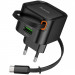 Фото МЗП Hoco C154A Changer PD20W+QC3.0 (1USB-A/1C) + Retractable Cable Type-C (Black) в маназині vchehle.ua