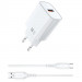 МЗП WIWU G006 Essen QC3.0 18W GaN (1USB-A) + кабель USB to Type-C (White)
