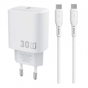 МЗП WIWU G008 Essen PD30W GaN (1USB-C) + кабель Type-C to Type-C