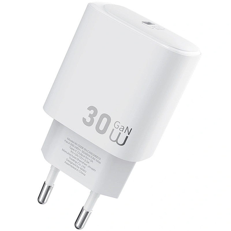 МЗП WIWU G008 Essen PD30W GaN (1USB-C) (White)