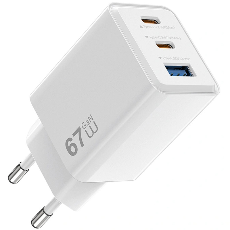 МЗП WIWU G026 Cube PD67W+QC3.0 GaN (1USB-A/2C) (White)
