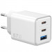 Фото МЗП WIWU G026 Cube PD67W+QC3.0 GaN (1USB-A/2C) (White) на vchehle.ua