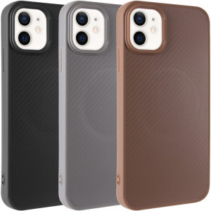 TPU чехол Carbon Protective with Magnetic safe для Apple iPhone 11 (6.1")