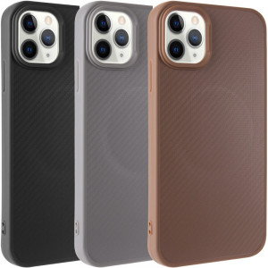 TPU чохол Carbon Protective with Magnetic safe для iPhone 12 Pro