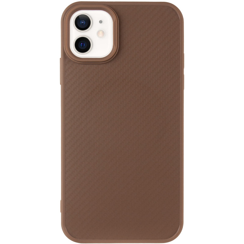 Фото TPU чохол Carbon Protective with Magnetic safe на Apple iPhone 11 (6.1") (Coffee) на vchehle.ua
