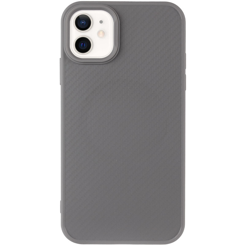 Фото TPU чохол Carbon Protective with Magnetic safe на Apple iPhone 11 (6.1") (Grey) на vchehle.ua