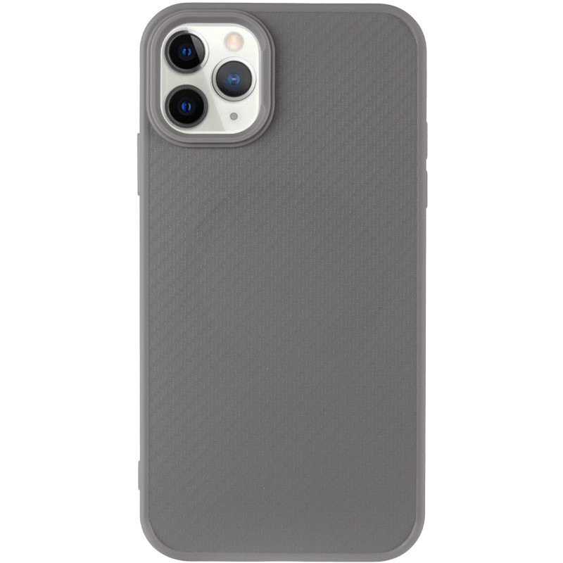 Фото TPU чохол Carbon Protective with Magnetic safe на Apple iPhone 12 Pro Max (6.7") (Grey) на vchehle.ua