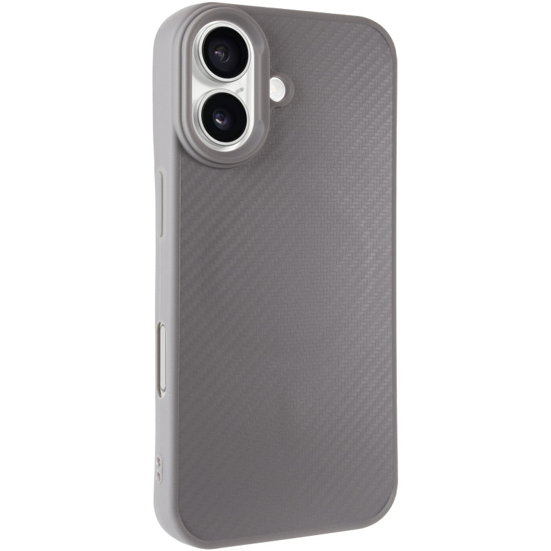 TPU чехол Carbon Protective with Magnetic safe для Apple iPhone 16 (6.1") (Grey)