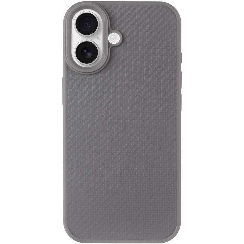 Фото TPU чехол Carbon Protective with Magnetic safe для Apple iPhone 16 (6.1") (Grey) на vchehle.ua