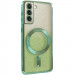 TPU чехол Delight case with Magnetic Safe с защитными линзами на камеру для Samsung Galaxy S21 FE (Зеленый / Emerald)