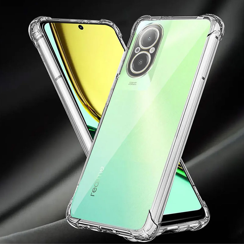 TPU чохол GETMAN Ease logo посилені кути Full Camera на Realme C67 4G (Прозорий (прозорий)) в магазині vchehle.ua