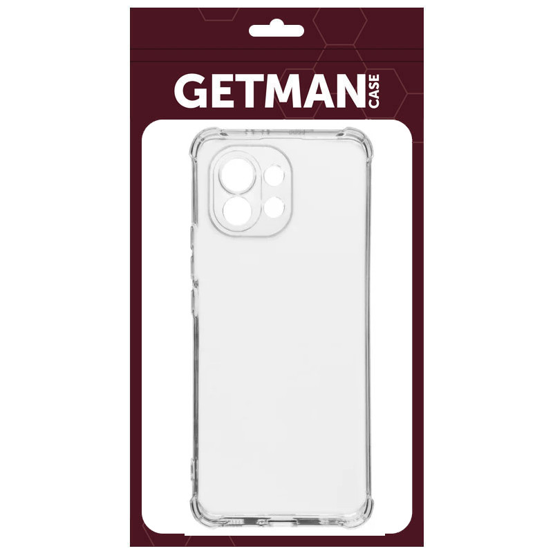 TPU чехол GETMAN Ease logo усиленные углы Full Camera для Xiaomi Mi 11 Lite (Бесцветный (прозрачный)) в магазине vchehle.ua