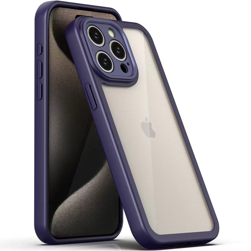 TPU чехол Transparent + Colour 1,5mm для Apple iPhone 15 Pro Max (6.7") (Purple)