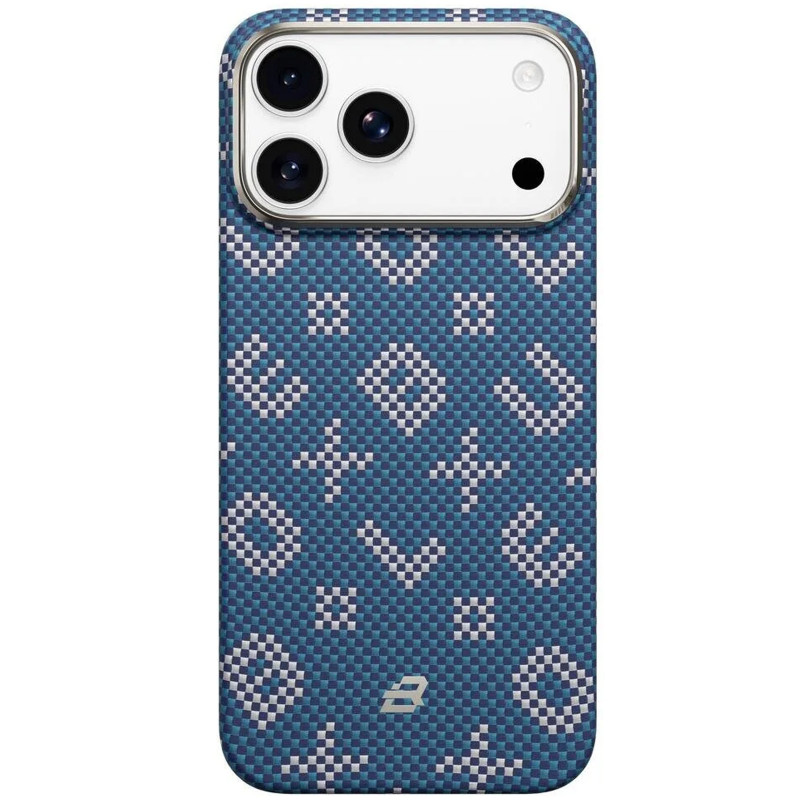 Фото TPU+PC чехол Blueo Gilded Tactile Woven with Magnetic Safe для Apple iPhone 17 Pro (6.3") (Blue) на vchehle.ua