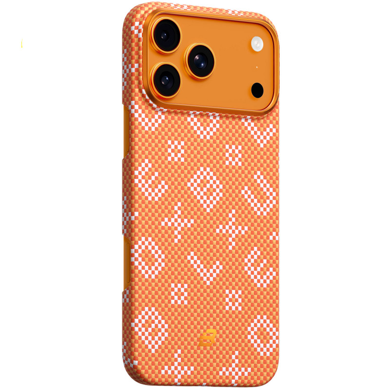 TPU+PC чехол Blueo Gilded Tactile Woven with Magnetic Safe для Apple iPhone 17 Pro (6.3") (Orange)