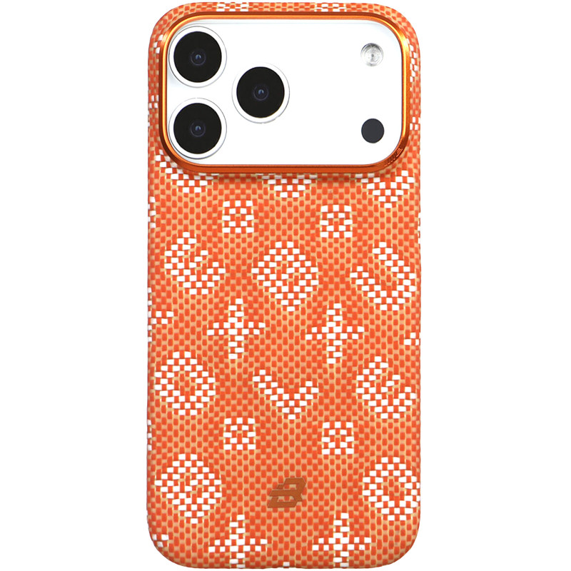 TPU+PC чехол Blueo Gilded Tactile Woven with Magnetic Safe для Apple iPhone 17 Pro (6.3") (Orange) в магазине vchehle.ua